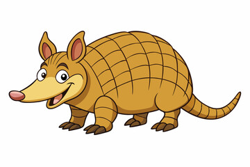Funny Armadillo Vector Illustration Cartoons, Clipart And Line Art Design on White Background, Funny armadillo vector illustration in cartoon, clipart, and line art styles on a white background.