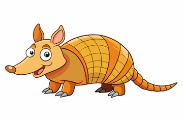 Funny Armadillo Vector Illustration Cartoons, Clipart And Line Art Design on White Background, Funny armadillo vector illustration in cartoon, clipart, and line art styles on a white background.