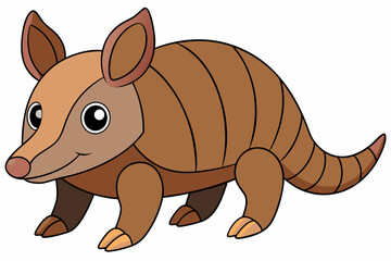 Funny Armadillo Vector Illustration Cartoons, Clipart And Line Art Design on White Background, Funny armadillo vector illustration in cartoon, clipart, and line art styles on a white background.
