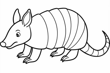Funny Armadillo Vector Illustration Cartoons, Clipart And Line Art Design on White Background, Funny armadillo vector illustration in cartoon, clipart, and line art styles on a white background.