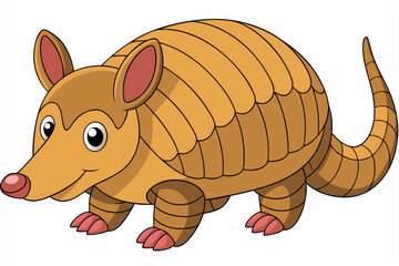 Funny Armadillo Vector Illustration Cartoons, Clipart And Line Art Design on White Background, Funny armadillo vector illustration in cartoon, clipart, and line art styles on a white background.