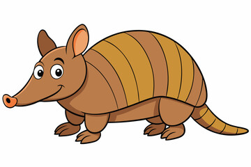 Funny Armadillo Vector Illustration Cartoons, Clipart And Line Art Design on White Background, Funny armadillo vector illustration in cartoon, clipart, and line art styles on a white background.