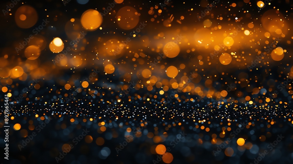 Poster abstract bokeh background with warm lights.