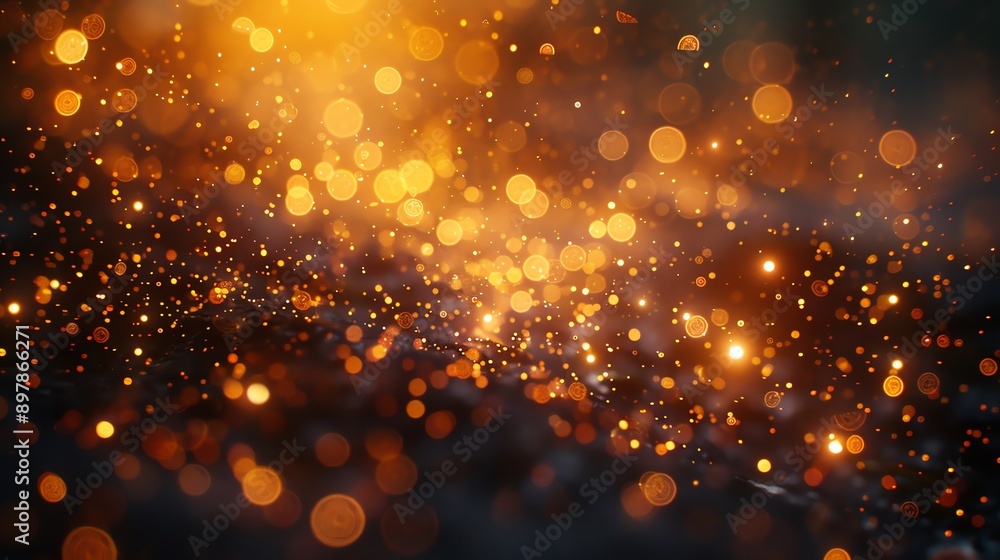 Poster Abstract background of glowing lights and bokeh.