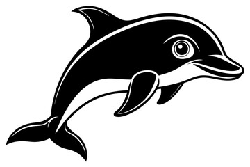 Funny Dolphin Vector Illustration Cartoon, Clipart, and Line Art Design, Playful dolphin vector illustration cartoon, clipart, and line art design on white background.