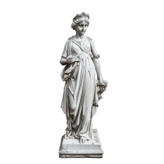 Obraz premium White Stone Statue of a Woman with a Crown