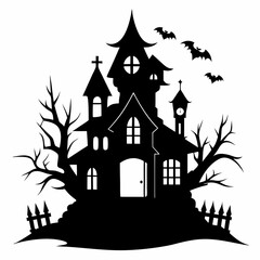 HAUNTED HOUSE SVG , Halloween Bundle Svg,,Halloween haunted house, Instant Download, silhouette, Svg cut file, clip art,, cricut, Spooky House SVG, Bats