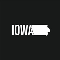 iowa state symbol, map icon with vector silhouette of iowa