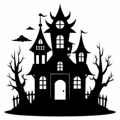 HAUNTED HOUSE SVG , Halloween Bundle Svg, Halloween haunted house, Instant Download, silhouette, Svg cut file, clip art, Cricut, Spooky House SVG, Bats