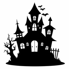 HAUNTED HOUSE SVG , Halloween Bundle Svg, Halloween haunted house, Instant Download, silhouette, Svg cut file, clip art, Cricut, Spooky House SVG, Bats