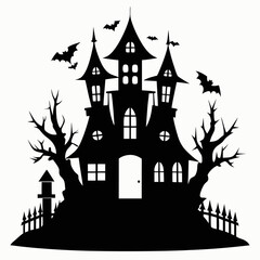 HAUNTED HOUSE SVG , Halloween Bundle Svg, Halloween haunted house, Instant Download, silhouette, Svg cut file, clip art, Cricut, Spooky House SVG, Bats