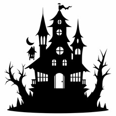 HAUNTED HOUSE SVG , Halloween Bundle Svg, Halloween haunted house, Instant Download, silhouette, Svg cut file, clip art, Cricut, Spooky House SVG, Bats