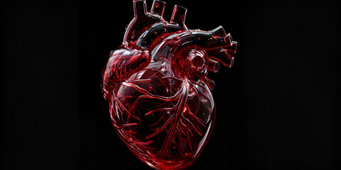 "Red Heart Illustration, Detailed Cardiovascular System"