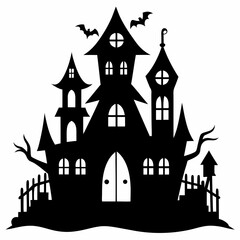 HAUNTED HOUSE SVG , Halloween Bundle Svg, Halloween haunted house, Instant Download, silhouette, Svg cut file, clip art, Cricut, Spooky House SVG, Bats