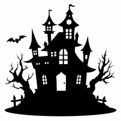 HAUNTED HOUSE SVG , Halloween Bundle Svg, Halloween haunted house, Instant Download, silhouette, Svg cut file, clip art, Cricut, Spooky House SVG, Bats