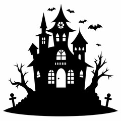 HAUNTED HOUSE SVG , Halloween Bundle Svg, Halloween haunted house, Instant Download, silhouette, Svg cut file, clip art, Cricut, Spooky House SVG, Bats