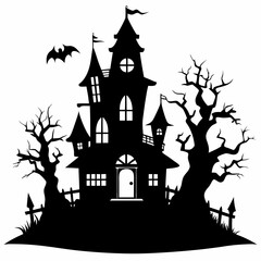 HAUNTED HOUSE SVG , Halloween Bundle Svg, Halloween haunted house, Instant Download, silhouette, Svg cut file, clip art, Cricut, Spooky House SVG, Bats
