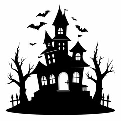 HAUNTED HOUSE SVG , Halloween Bundle Svg,,Halloween haunted house, Instant Download, silhouette, Svg cut file, clip art,, cricut, Spooky House SVG, Bats