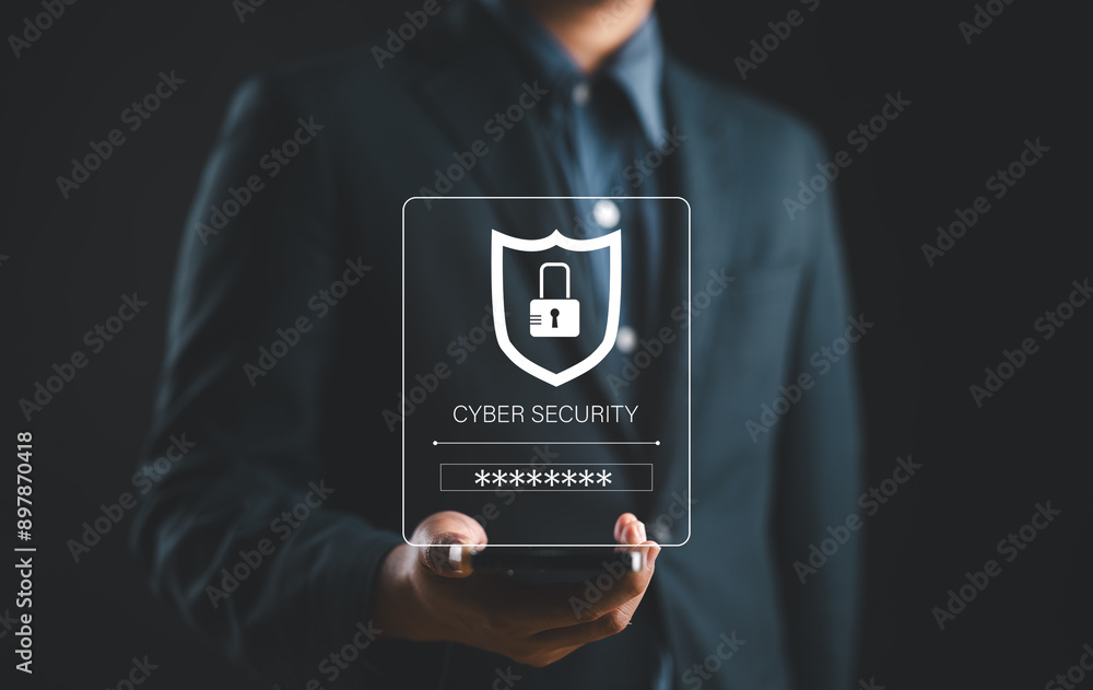 Aufkleber Cybersecurity data protection concept. user privacy security and encryption, secure internet access future technology and cybernetics, screen padlock. Encryption privacy, Cyber security information