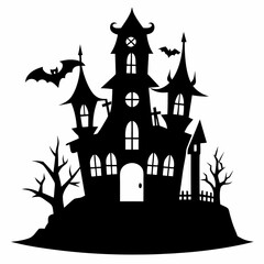 HAUNTED HOUSE SVG , Halloween Bundle Svg,,Halloween haunted house, Instant Download, silhouette, Svg cut file, clip art,, cricut, Spooky House SVG, Bats