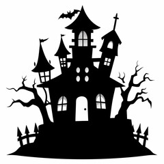 HAUNTED HOUSE SVG , Halloween Bundle Svg,,Halloween haunted house, Instant Download, silhouette, Svg cut file, clip art,, cricut, Spooky House SVG, Bats