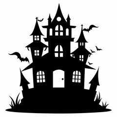 HAUNTED HOUSE SVG , Halloween Bundle Svg,,Halloween haunted house, Instant Download, silhouette, Svg cut file, clip art,, cricut, Spooky House SVG, Bats