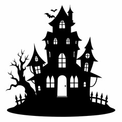 HAUNTED HOUSE SVG , Halloween Bundle Svg,,Halloween haunted house, Instant Download, silhouette, Svg cut file, clip art,, cricut, Spooky House SVG, Bats