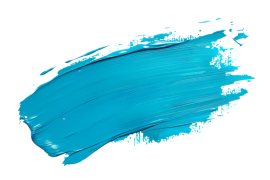 Light blue brush isolated on transparent background blue watercolor,png