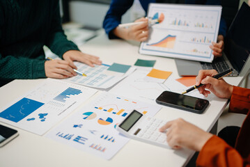 Business team meeting. professional investor working new start up project.