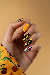 Leopard and Zebra Pattern Nails