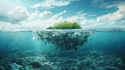 Obraz premium Eco-Friendly Background for World Ozone Day: Green Planet and Trees