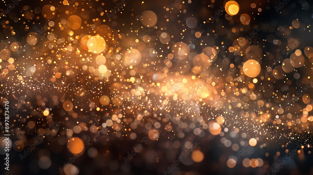 Poster abstract golden bokeh background.