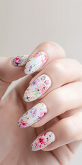 Delicate Floral Nail Art Elegance