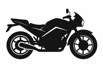  Silhouette vector illustration, Retro motorcycle, Motorbike, Motorcycle Silhouette With Shadow, Big Bike.