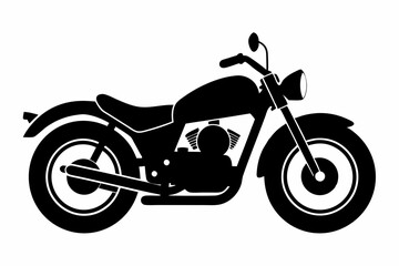  Silhouette vector illustration, Retro motorcycle, Motorbike, Motorcycle Silhouette With Shadow, Big Bike.