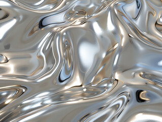 liquid chrome background. AI generative.
