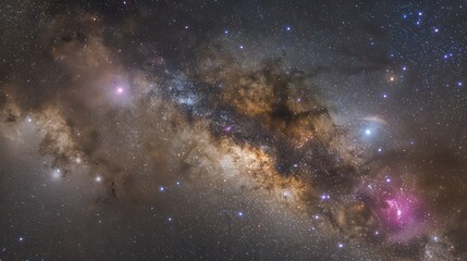 Fototapeta premium Milky Way Galaxy with Stars and Nebulae.