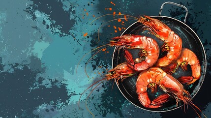 Delicious boiled prawns.