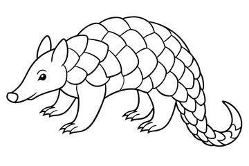 Funny Pangolin Cartoon Vector Illustration Clipart And Line Art Design, Funny pangolin vector illustration, cartoon clipart & line art design on a white background.