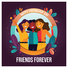 Vector Happy Friendship Day design