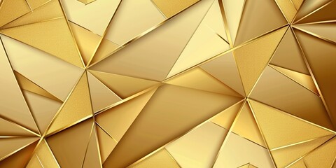 Abstract Background with Golden Lines and Triangles. Light Gradient in the Style of Gold with Golden Texture. High-Resolution and High-Detail Vector Illustration.