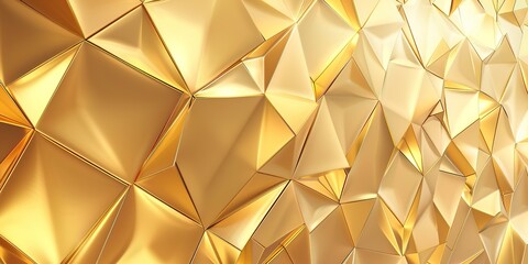 Abstract Background with Golden Lines and Triangles. Light Gradient in the Style of Gold with Golden Texture. High-Resolution and High-Detail Vector Illustration.