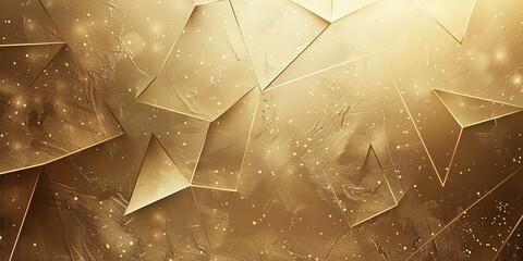 Abstract Background with Golden Lines and Triangles. Light Gradient in the Style of Gold with Golden Texture. High-Resolution and High-Detail Vector Illustration.