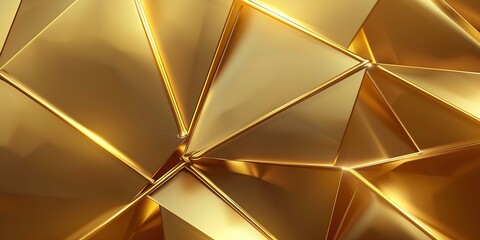 Abstract Background with Golden Lines and Triangles. Light Gradient in the Style of Gold with Golden Texture. High-Resolution and High-Detail Vector Illustration.