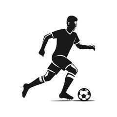 Naklejka premium Men football soccer logo icon silhouette illustration