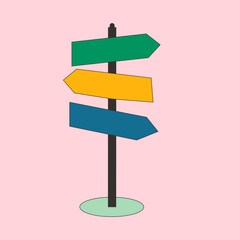 Road Direction Sign Illustration © oceanspace