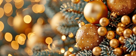 Golden New Year 2025 On Defocused Lights, Celebrating A Christmas Party With A Touch Of Elegance