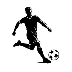 Naklejka premium Men football soccer logo icon silhouette illustration
