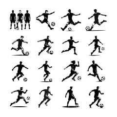 Men football soccer logo icon silhouette illustration