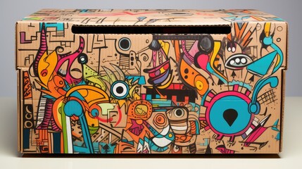 animals cardboard box drawing